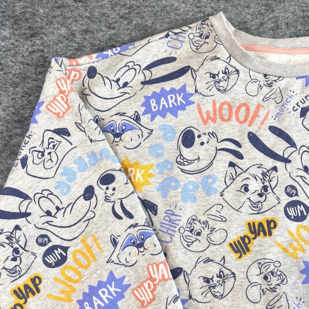 Disney Park Disney Critters Sweatshirt Women 3X Gray Graphic Goofy Pluto Cartoon